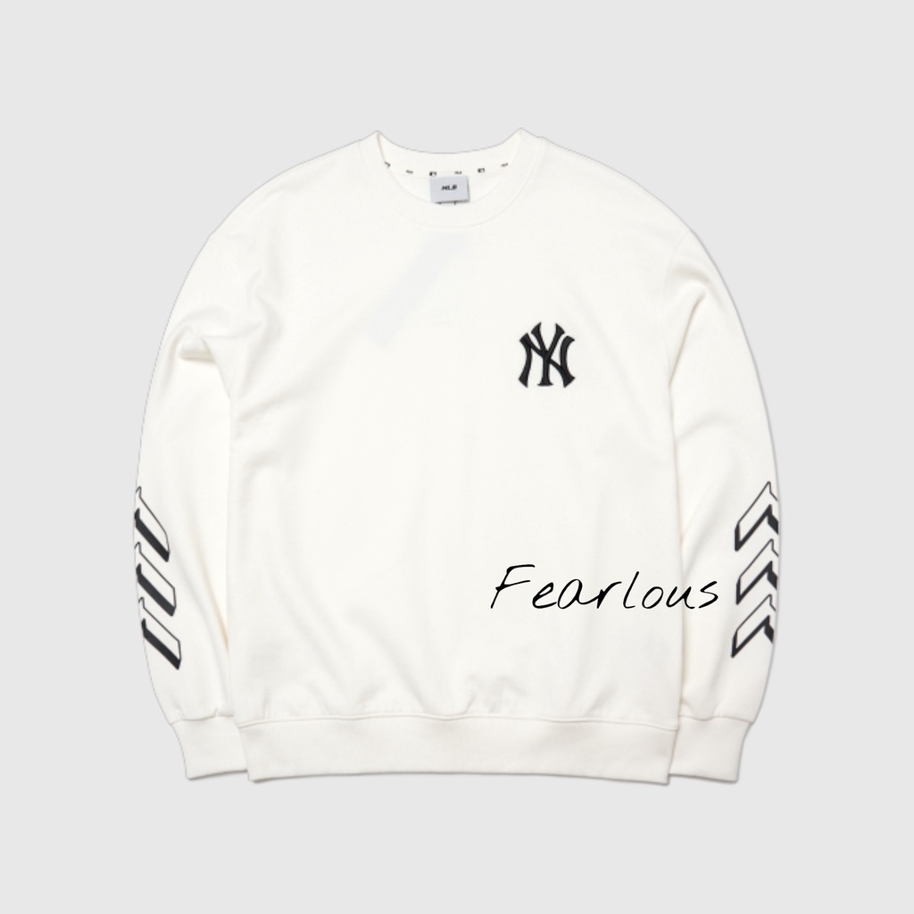 CHÍNH HÃNG | ÁO SWEATSHIRT MLB THIN BALL MEGA OVERFIT WHITE | FEARLOUS.VN