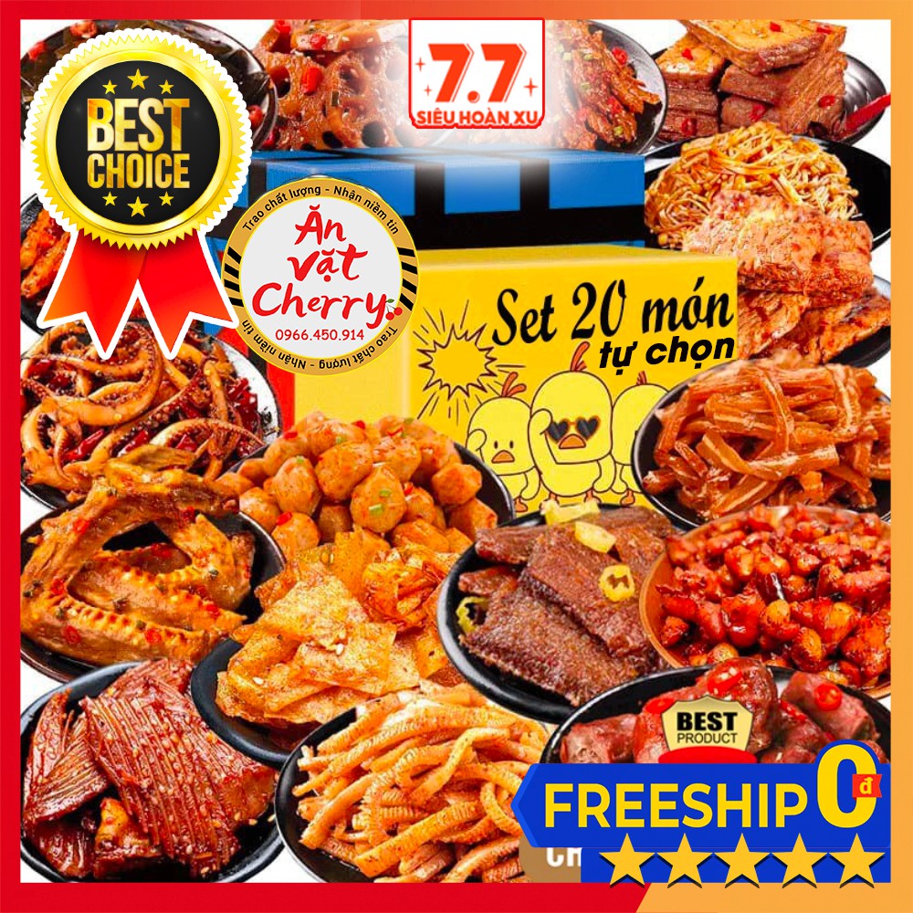 [RẺ✅] [Set 20 tự chọn] Các món cay, the, siêu ngon [Ăn vặt Cherry] | BigBuy360 - bigbuy360.vn
