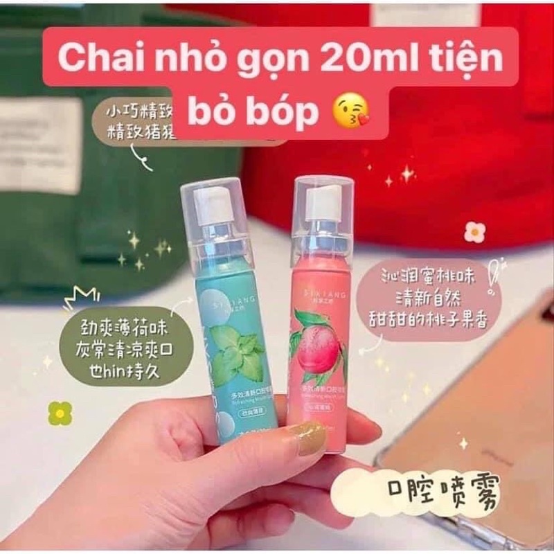 [ Freeship] Xịt thơm miệng🍀 Vị bạc Hà❤️ Dâu tây 🍀