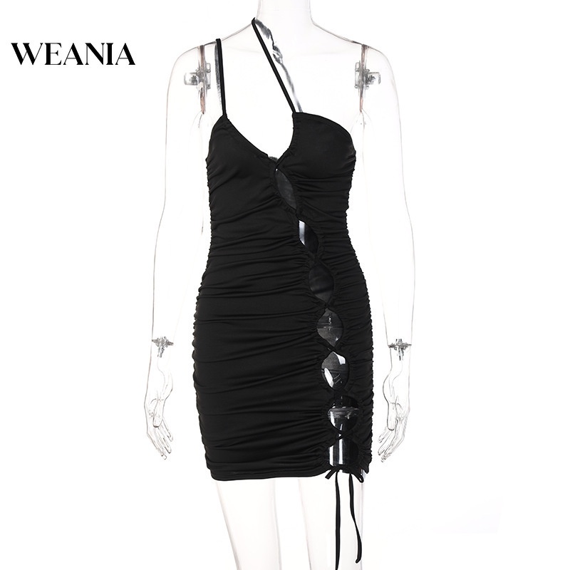 Đầm Ôm Hai Dây Hở Lưng Xếp Ly Gợi Cảm Cho Nữ