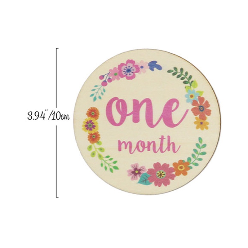 Set 6 Tấm Thẻ Ghi Chú Đánh Dấu Cột Mốc Tháng In Hoa Thủ Công Dành Cho Bé Sơ Sinh