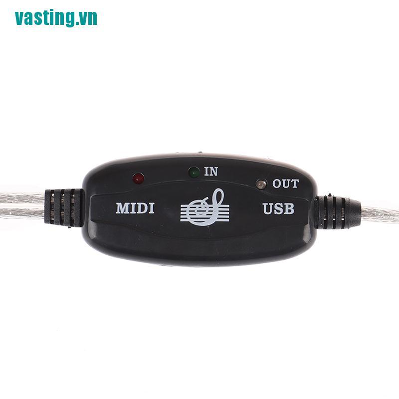 V☆Dây Cáp Chuyển Đổi Cổng USB Sang Cổng MIDI Cho Bàn Phím Âm Nhạc Máy Tính