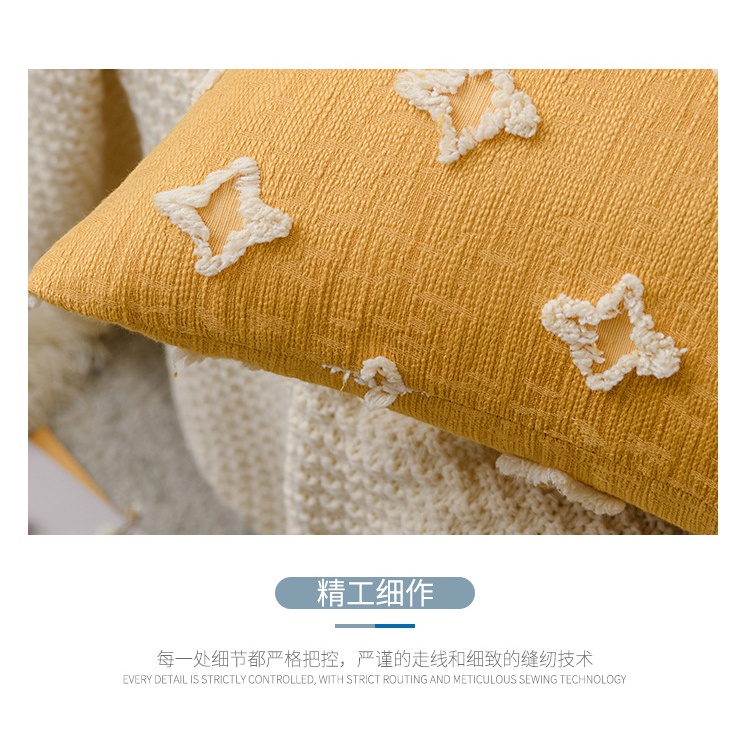 Vỏ gối cotton 30x50cm/ 45x45cm in họa tiết hoa có khóa kéo trang trí nhà cửa/ văn phòng