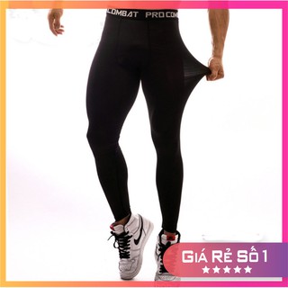 QUẦN GIỮ NHIỆT, QUẦN LEGGING TẬP GYM,ĐÁ BÓNG CHƠI THỂ THAO NAM DÁNG DÀI MÀU ĐEN