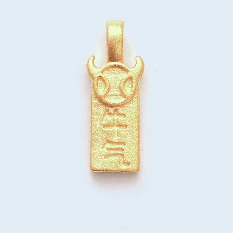Mặt dây Vàng 24K Kim Sửu - Ancarat - Tặng dây chuyền vải miễn phí