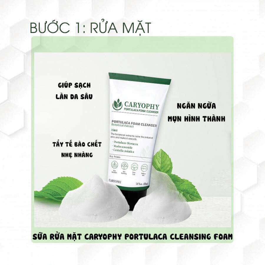 Sữa Rửa Mặt Cho Da Mụn CARYOPHY Portulaca Cleansing Foam 30ml
