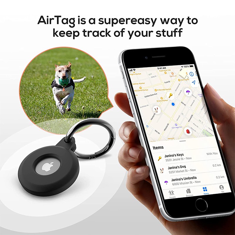 Vỏ Bảo Vệ Hộp Sạc Tai Nghe Airtags Airtags-Tracker Bằng Silicon Có Móc Khóa Chống Thất Lạc / Chống Trầy Xước 2021