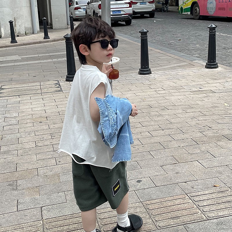 Áo thun tanktop rách lai phong cách hiphop cho bé A785