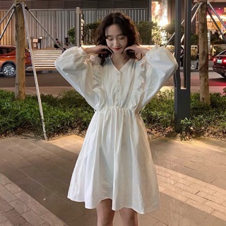 Váy babydoll tay bồng dáng xoè cực xinh (hàng sẵn tết)
