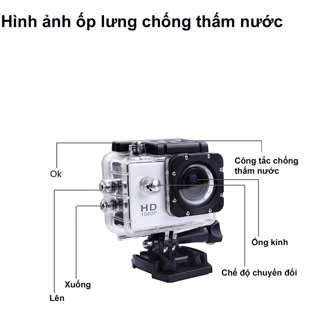 Camera Hành Trình Ô Tô Xe Máy SJ4000 Chống Thấm Nước 30m, Zoom 4x Màn Hình LCD