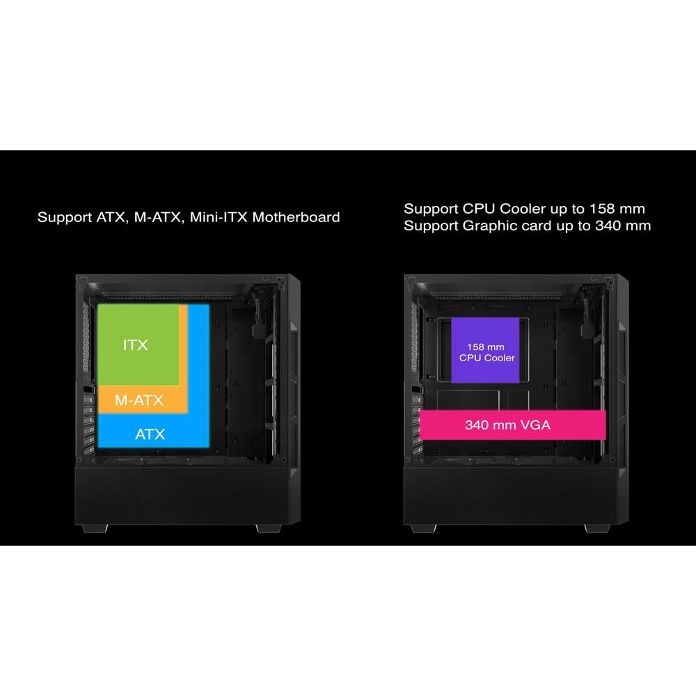 Vỏ Case Xigmatek Nemesis Black ko Fan chính hãng Mai Hoàng