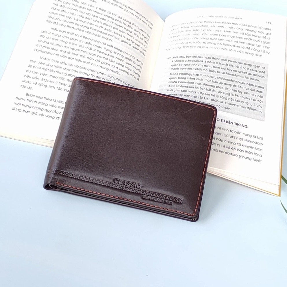 Ví Nam Da Bò Thật 100% Cao Cấp Siêu Bền | Bóp Da Nam Tặng Kèm Hộp | CLASSiC Saka.Shop99