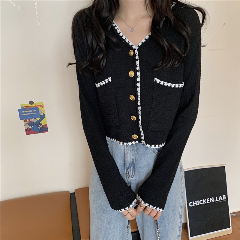 Áo Khoác Cardigan Dệt Kim Tay Dài Dáng Rộng Thời Trang