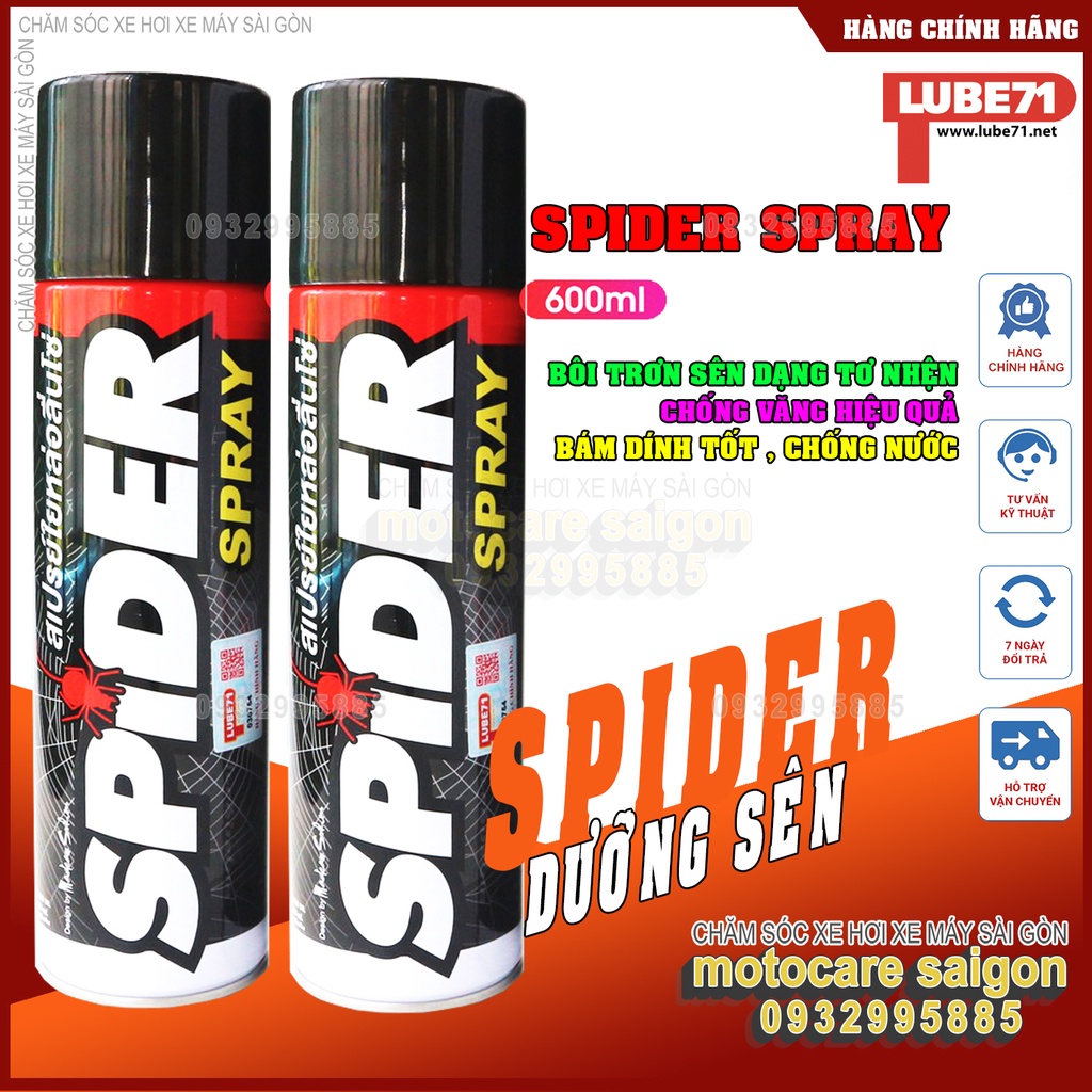 Dưỡng sên Spider Spray 600ML, Bz và Thunder