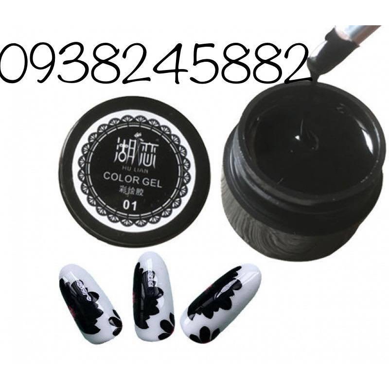 Set gel vẽ HU LIAN 12 màu đậm đặc chính hãng