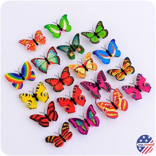 Đèn Led HÌNH BƯỚM 3D Dán Tường Trang Trí - Đèn Ngủ Bướm Phát Sáng Đổi Màu