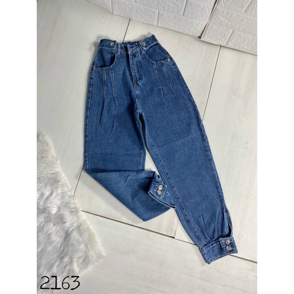 QUẦN JEAN BAGGY NỮ CẠP CAO LƯNG THUN CÀI NÚT ỐNG QUẦN CÁ TÍNH MS 2163 [CLIP THẬT] [FREESHIP] hàng loại 1, VẢI DÀY | BigBuy360 - bigbuy360.vn