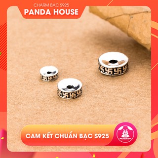 Charm bạc s925 chặn hạt họa tiết chữ vạn - Panda House