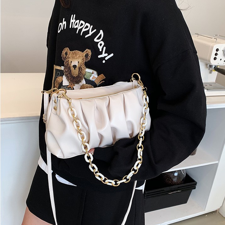 Túi xách nữ đeo chéo dáng bèo nhún phối xích cực đẹp Capucha T153