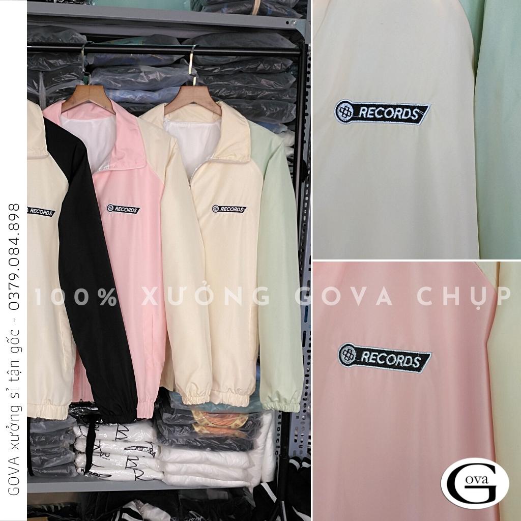 Áo Khoác Bomber Dù RECORDS Nam Nữ Ulzzang Unisex Kiểu Form Rộng 2 Lớp Jacket GOVA