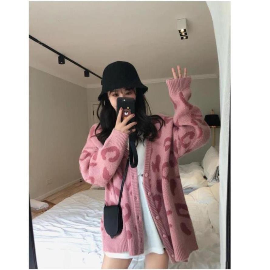 [ CÓ SẴN ] Áo Cardigan len hoạ tiết da báo lông chìm | BigBuy360 - bigbuy360.vn