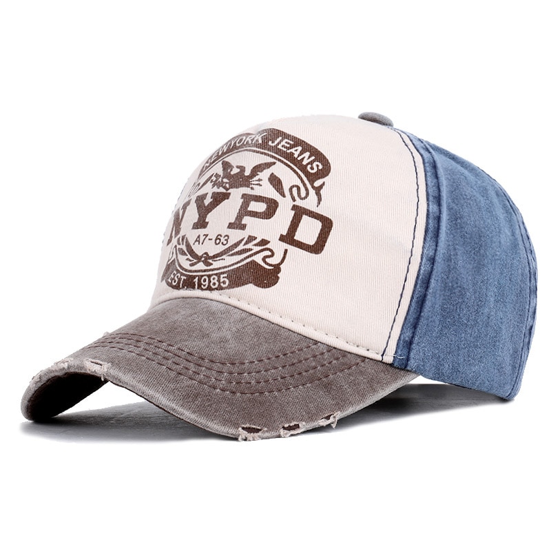 Mũ lưỡi trai vải cotton đã giặt in họa tiết Baseball cap 1985 có thẻ điều chỉnh cho nam và nữ