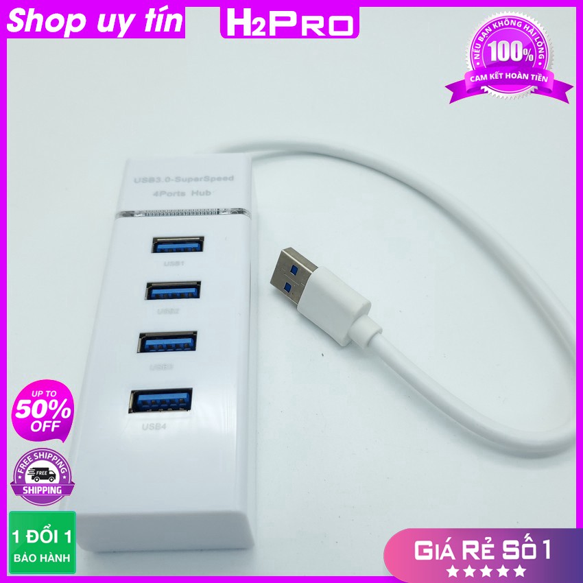 [RẺ VÔ ĐỊCH] Bộ chia 4 cổng USB 3.0 H2PRO, dây dài 30cm, truyền tải tốc độ cao 5GBPS