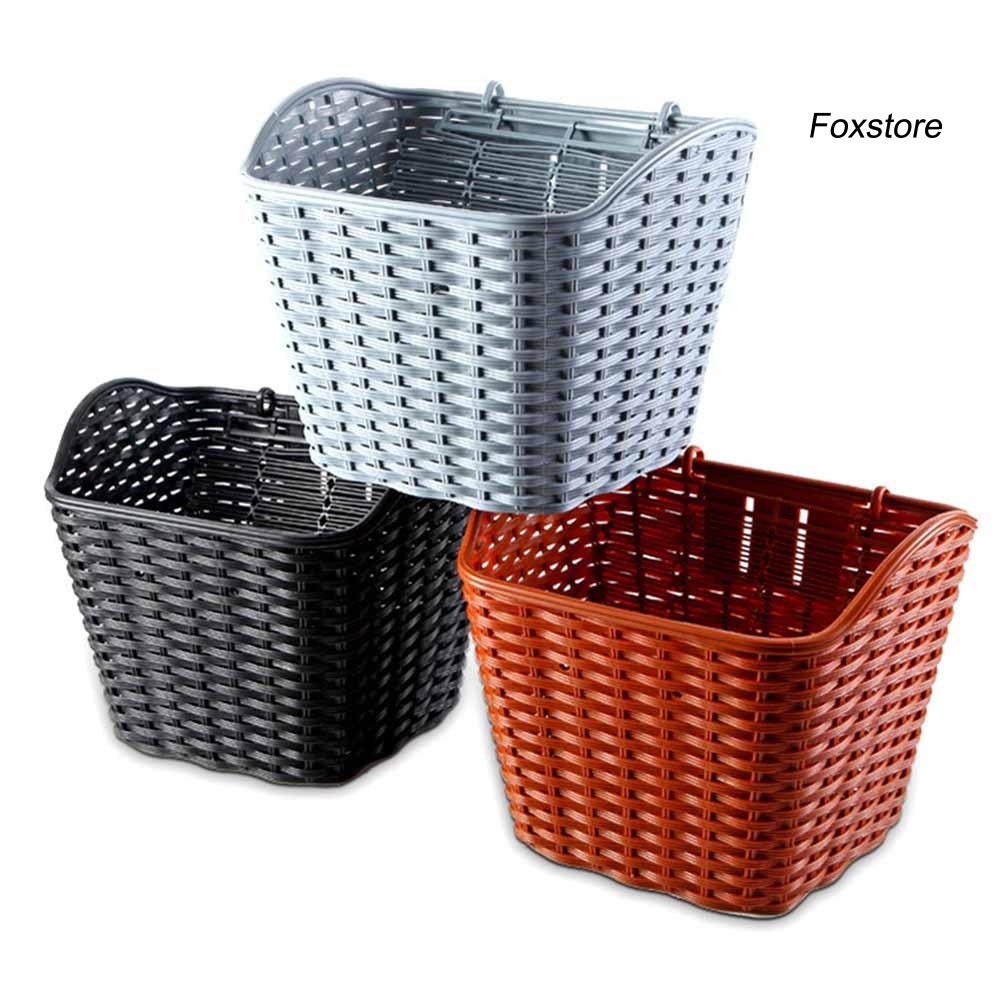 Giỏ Đựng Đồ Gắn Tay Lái Xe Đạp Điện Bằng Nhựa Phong Cách Retro fs-47