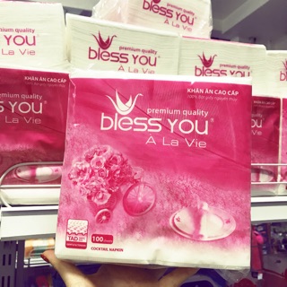 Khăn giấy ăn cao cấp Bless You vuông 100 tờ