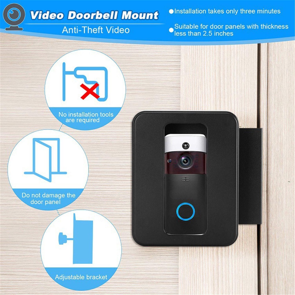 Giá Đỡ Chuông Cửa Bằng Nhựa Cứng Không Khoan Lỗ Cho Ring 1 2 3 Plus Eufy Nhấp Nháy Cam