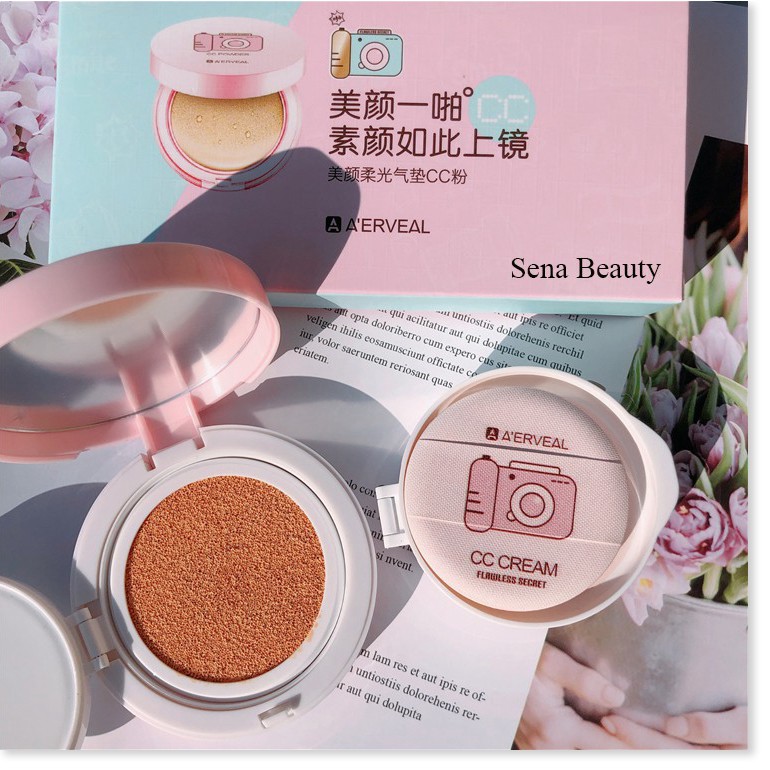 [Mã giảm giá shop] (1+1) Full Set Phấn Nước Nền A'ERVEAL Máy Ảnh CC Powder Tặng Kèm Lõi Thay Dễ Thương