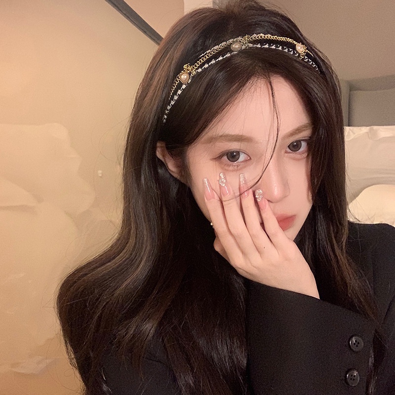 Băng Đô Cài Tóc Dạng Chuỗi Hạt Ngọc Trai Phong Cách Retro Hàn Quốc Hàng Mới 2022 Dành Cho Bạn Nữ