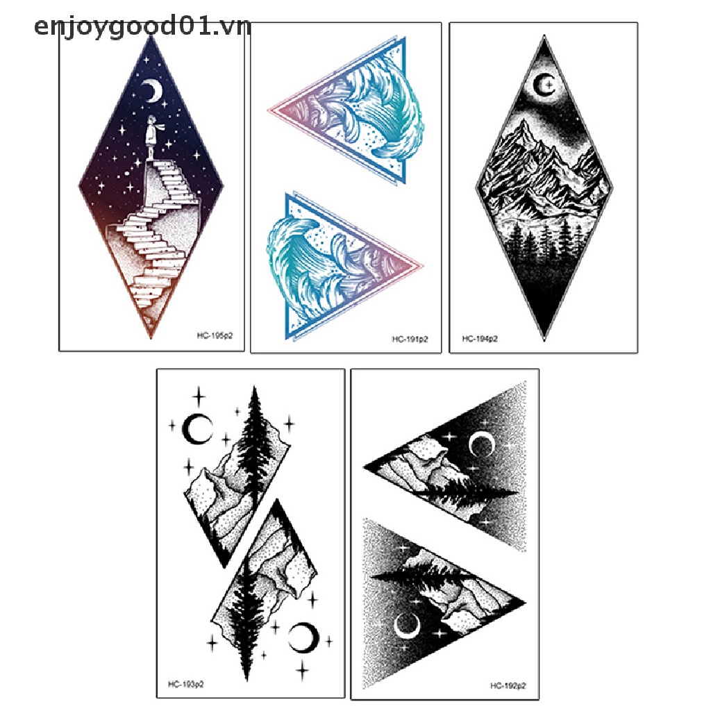 Hình dán giả xăm núi mặt trăng hành tinh sinh thái học Halloween