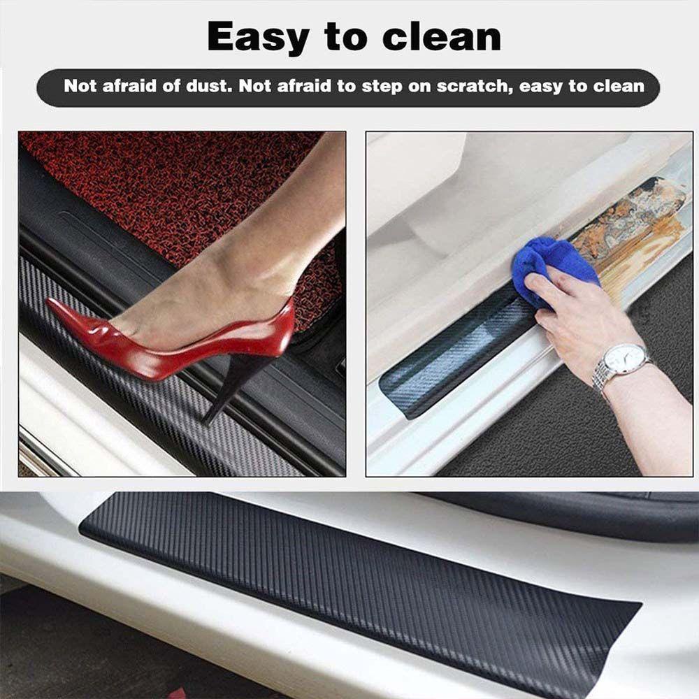 LANFY Multicolor Carbon Fiber Sticker Anti Scratch Trunk Pedal Film Car Door Sill Sticker Car Accessories Universal Anti Kick Waterproof Wrap Sheet Roll Film Vinyl Decal Car Film/Multicolor