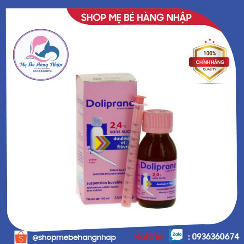 [HÀNG NỘI ĐỊA PHÁP] Siro hạ sốt Doli.prane 100ml