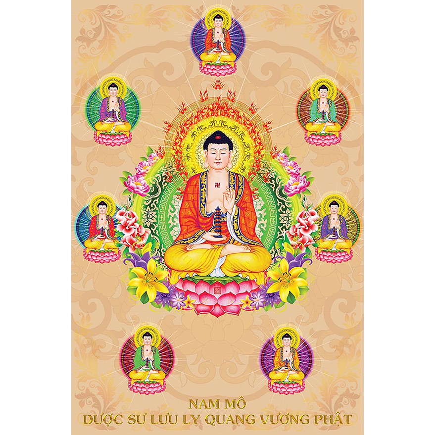 Tranh Phật Dược sư treo tường, tranh treo phòng thờ