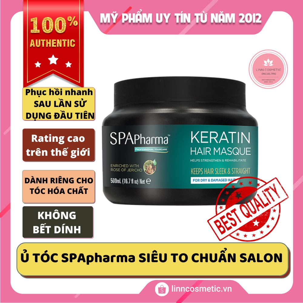 Mặt nạ ủ tóc dành cho tóc khô và hư tổn Keratin Spa pharma 500ml