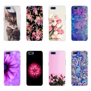 Oppo Realme C3 C2 Phone Case Cartoon Cat Flower Pattern Soft Tpu Back Cover Real me C2 C3 RealmeC2 Case Bumper