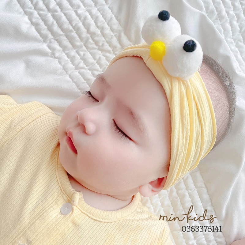 Băng đô, turban hoạ tiết mắt chim cho bé