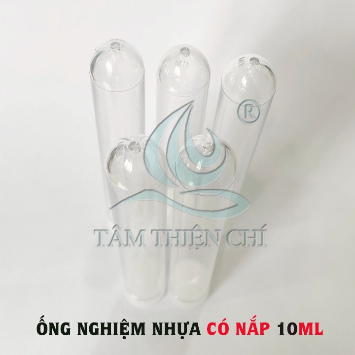 Ống nghiệm nhựa 10ml có nắp không nhãn túi 20 cái