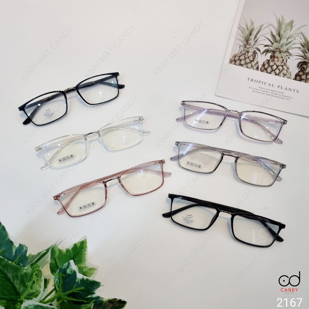 Gọng kính cận vuông nam nữ nhựa dẻo 2167 – Kính mắt Candy