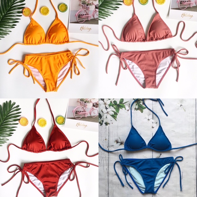 Bikini nữ đi biển 2 mảnh cột dây nhiều màu