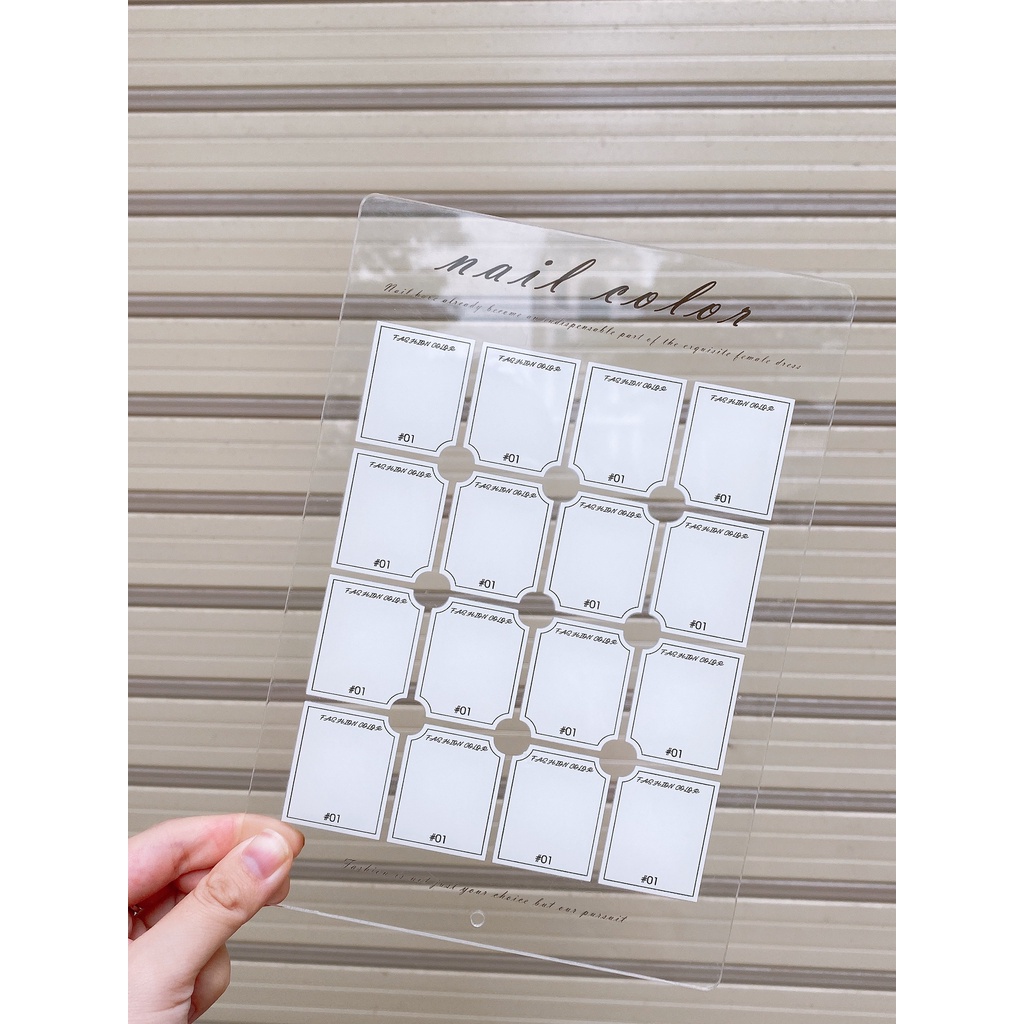 Bảng Mica chia ô trưng bày mẫu móng