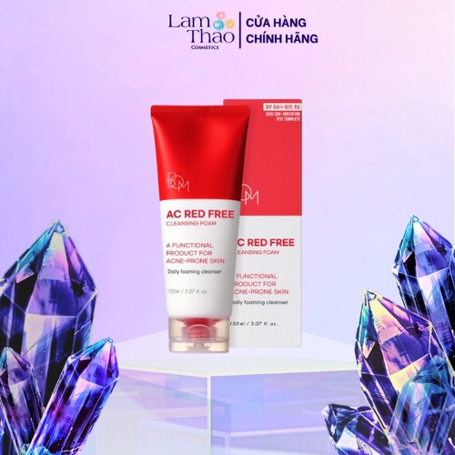 Sữa Rửa Mặt Tạo Bọt Ngừa Mụn Bom AC Red Free Cleansing Foam 150ml