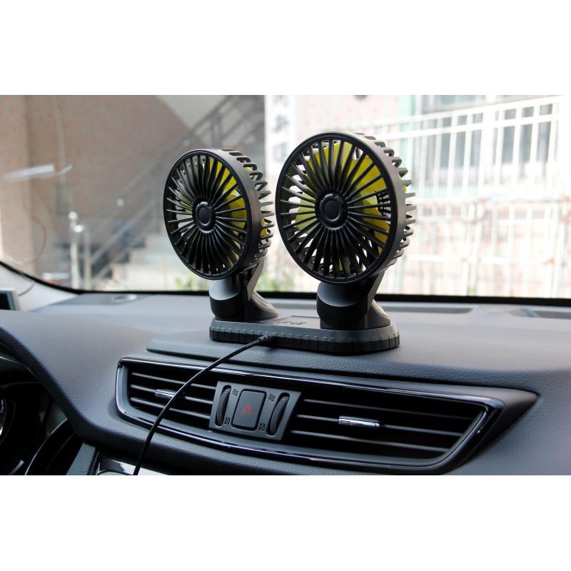 Quạt Mini Xoay 360 Độ Cổng USB Dùng Cho Ô Tô 12V/24V, Bàn Làm Việc