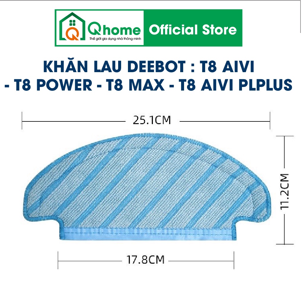 Phụ kiện khăn lau, giẻ lau robot hút bụi lau nhà Ecovacs Deebo Ozmo T8, T8 Aivi, T8 Max, T8 Power, T
