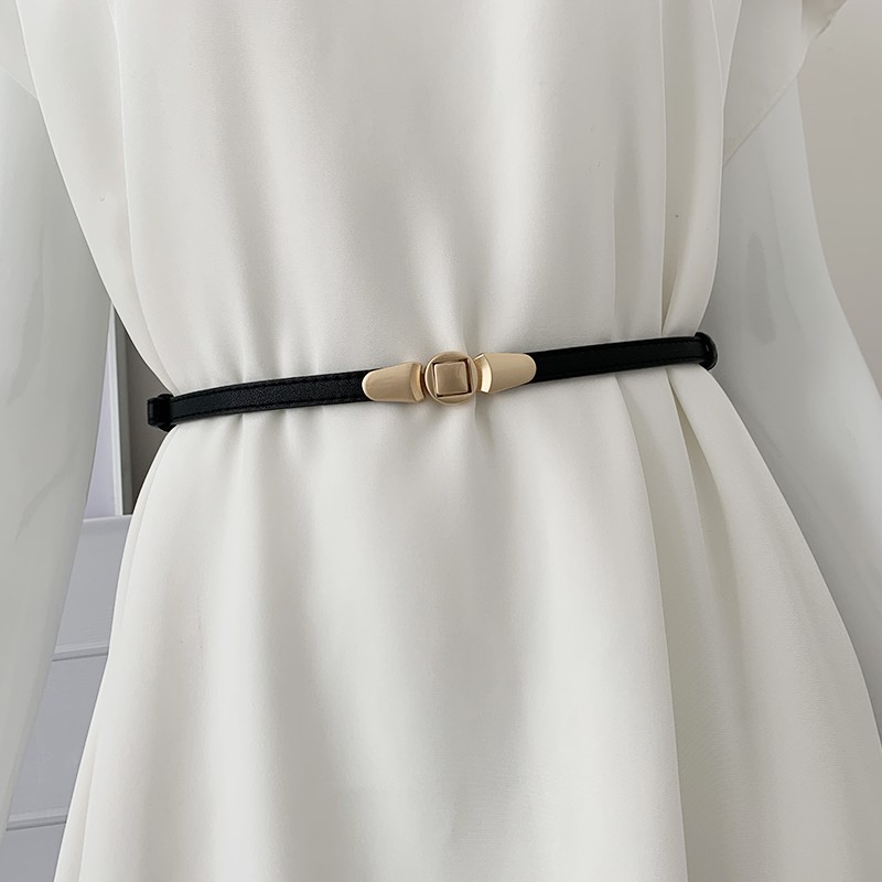 No Porous Belt Female Minimalist Wild Waist Decoration Dress Shirt Korean Women's Small Belt With Skirt