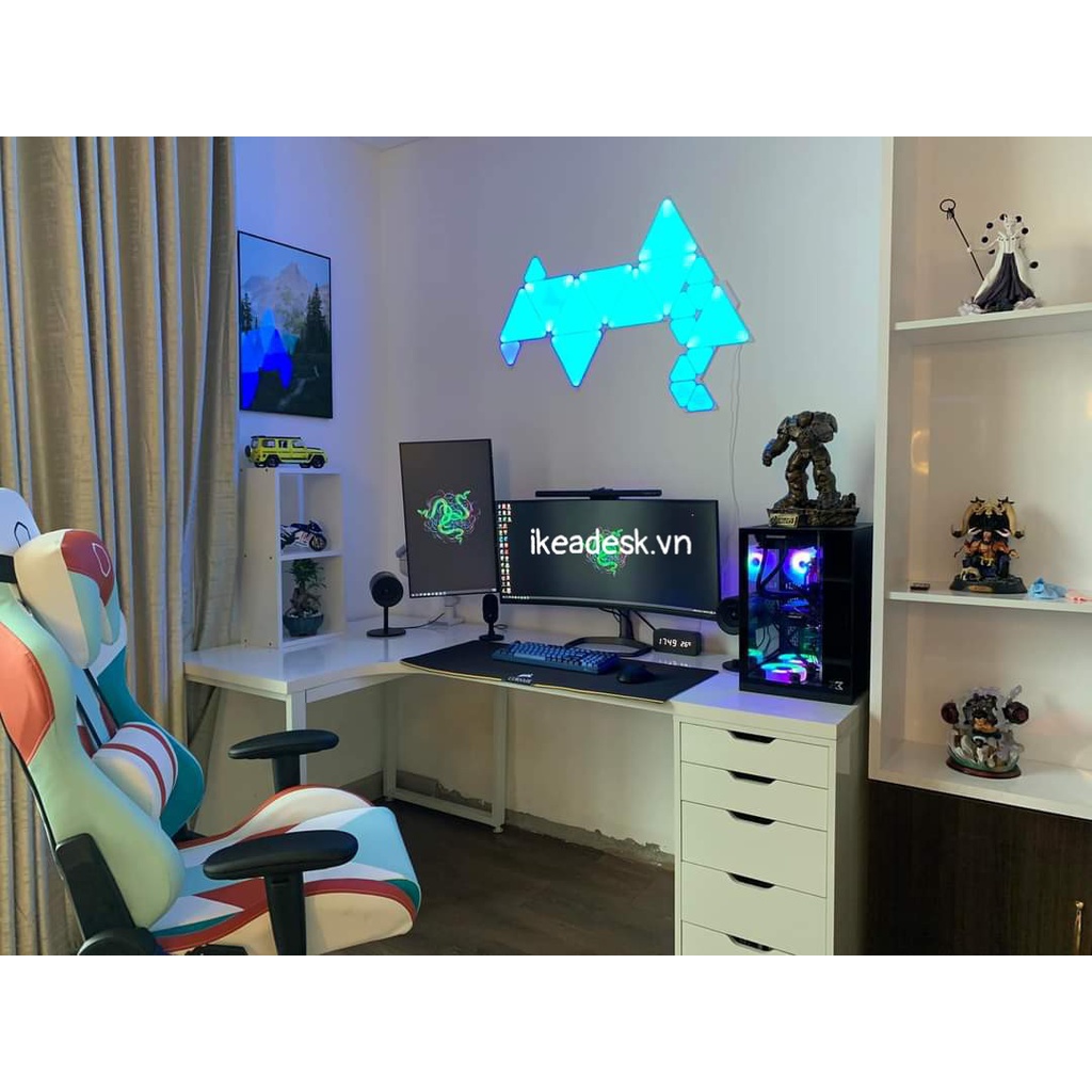 Bàn Ikea chữ L 1 hộc tủ