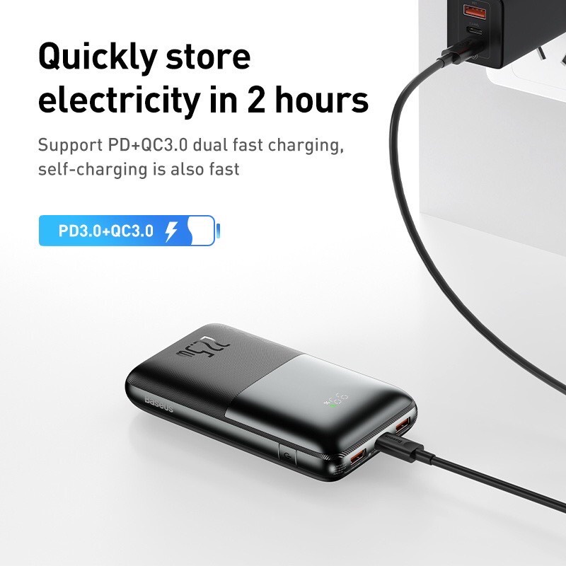 Pin Sạc Dự Phòng Baseus Bl.Pow Pro Digital Display Fast Charge Power Bank 10000mAh 22.5W Mỏng Gọn Thời Trang