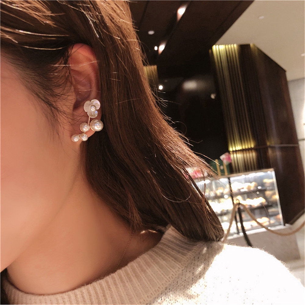 Bông tai họa tiết hoa phong cách Hàn Quốc cho nữ